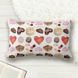Personlig Modern Chocolate Candy Heart Lumbarkudde