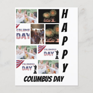Personlig Modern Columbus Day 9 Photo Collage Flygblad