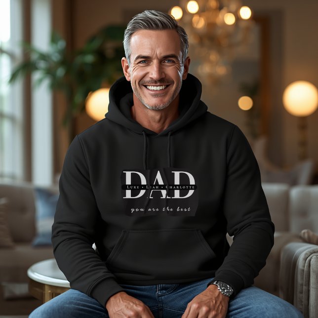 Personlig modern DAD svart hoodie (Skapare uppladdad)