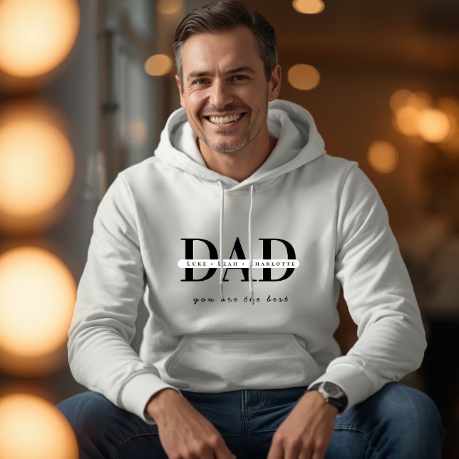 Personlig modern DAD-vit hoodie (Skapare uppladdad)