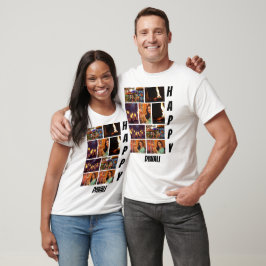 Personlig Modern Diwali 9 Photo Collage T Shirt