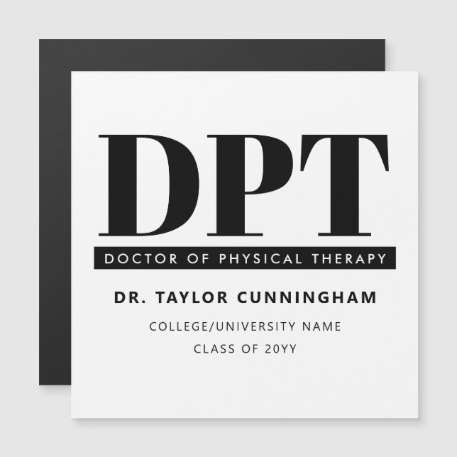 Personlig Modern DPT Doktor of Physical Therapy (Fram/baksida)