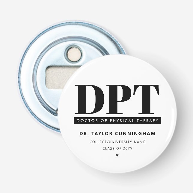 Personlig Modern DPT Doktor of Physical Therapy Flasköppnare (Framsidan)