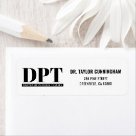 Personlig Modern DPT Doktor of Physical Therapy Returadress Etikett