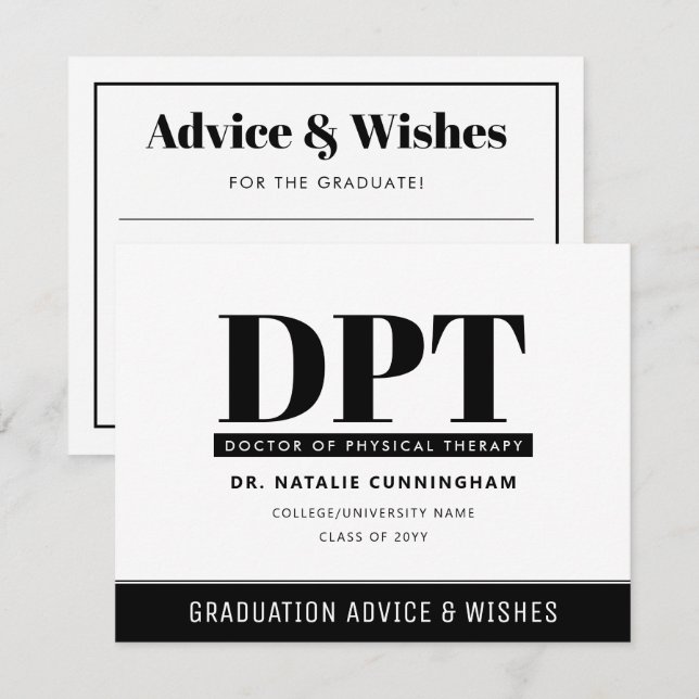 Personlig Modern DPT Studenten Advice & Önskemål Anteckningskort (Fram/baksida)