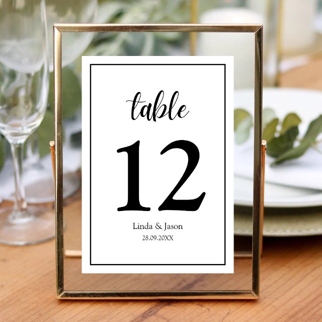 Personlig Modern Elegans Bröllops Bordnummer Bordsnummer (Personalized modern elegance table number adds a stylish, custom touch to your wedding tables.)