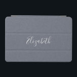 Personlig Modern Elegant Blue Grått Linen iPad M iPad Mini Skydd<br><div class="desc">Personlig Modern Elegant Blue Grått Linen Se iPad mini-hölje.</div>
