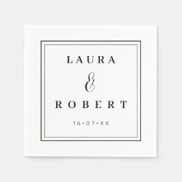 Personlig Modern Elegant Enkel Snyggt Bröllop Pappersservett