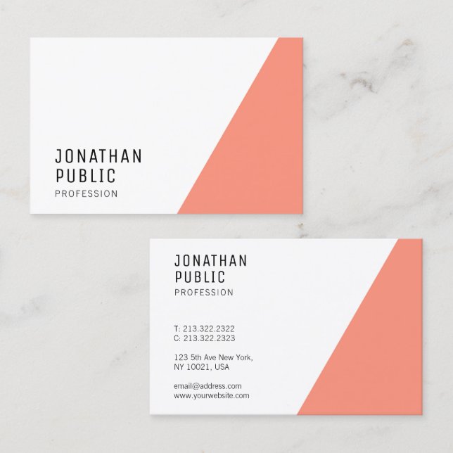 Personlig Modern Elegant Professionell Template Visitkort (Fram/baksida)