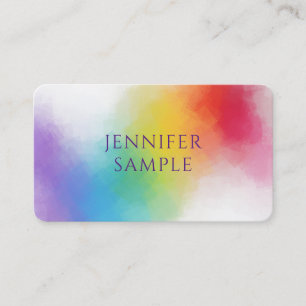 Personlig Modern Elegant Rainbow Färg mall Visitkort