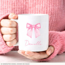 Personlig Modern Elegant Rosa Slinga Namn Mugg