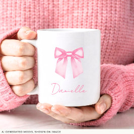 Personlig Modern Elegant Rosa Slinga Namn Mugg