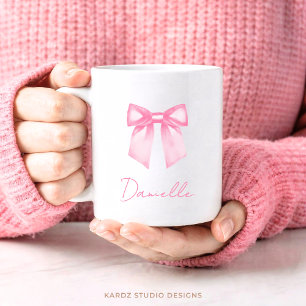 Personlig Modern Elegant Rosa Slinga Namn Mugg