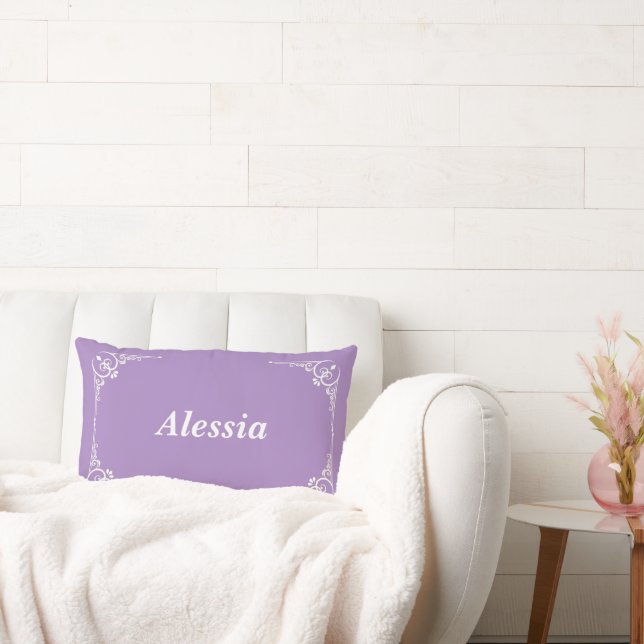 Personlig Modern Elegant Typografi Namn  Lumbarkudde (Soffa)