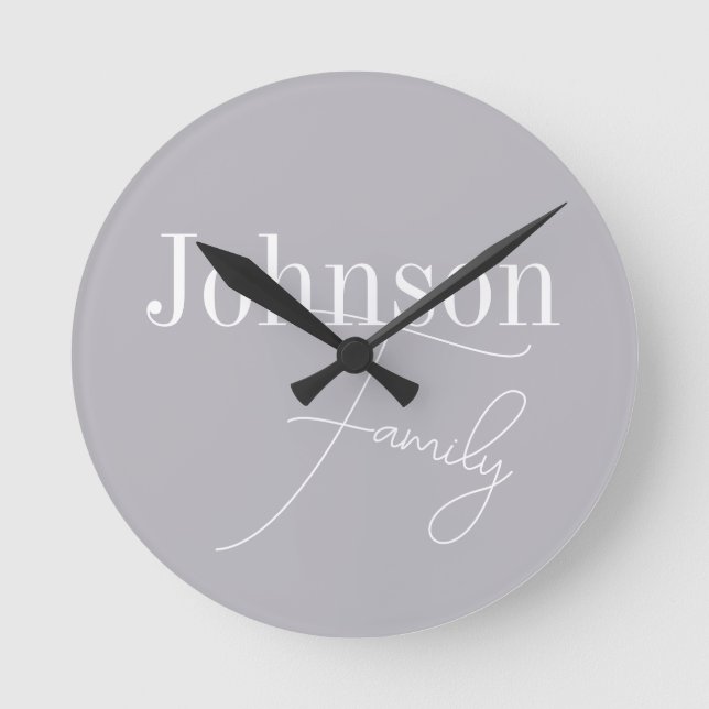 Personlig Modern Family Namn Rund Klocka (Framsida)