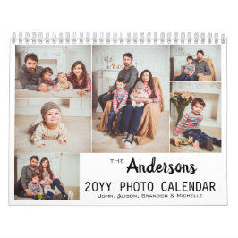 Personlig Modern Family Photo Collage Kalender