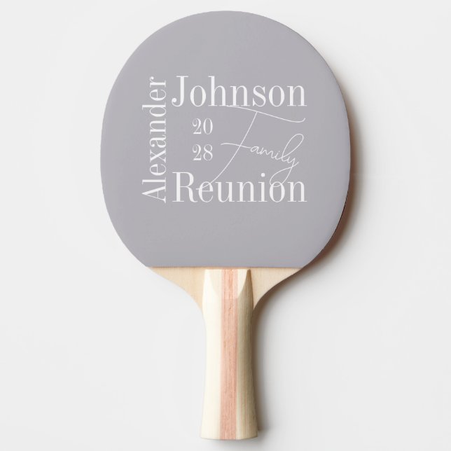 Personlig Modern Family Reunion Typografi Pingisracket (Framsidan)