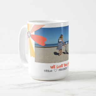 Personlig Modern färglös text och foto Kaffemugg