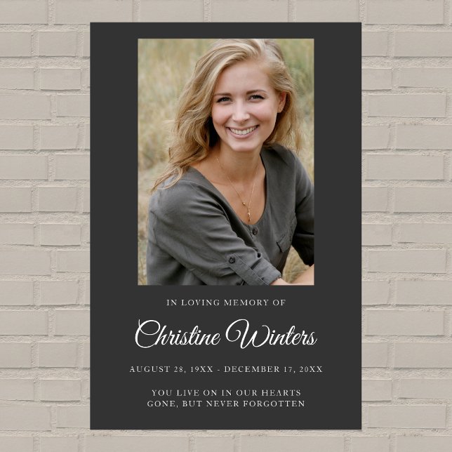 Personlig Modern Firande i livets begravning Poster (Photo Memorial Poster)