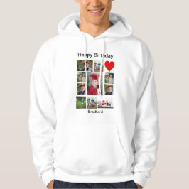 Personlig Modern födelsedag 11 Fotokollage Hoodie