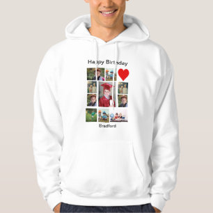 Personlig Modern födelsedag 11 Fotokollage Hoodie