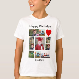 Personlig Modern födelsedag 11 Fotokollage T Shirt
