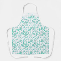 Personlig Modern Foodie Teckning Print Apron