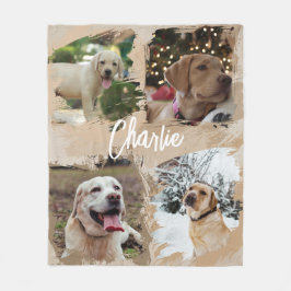 Personlig modern foto resa minnessaker för hund fleecefilt