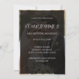 Personlig Modern Fotoöverlagring Bröllop Inbjudningar