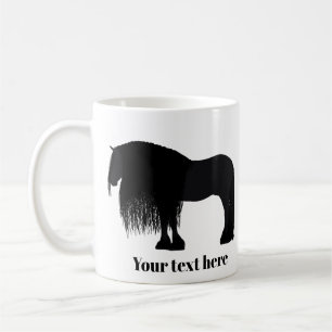 Personlig Modern Friesian Horse Illustration Kaffemugg
