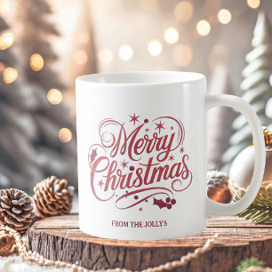 Personlig Modern God jul-skript Kaffemugg