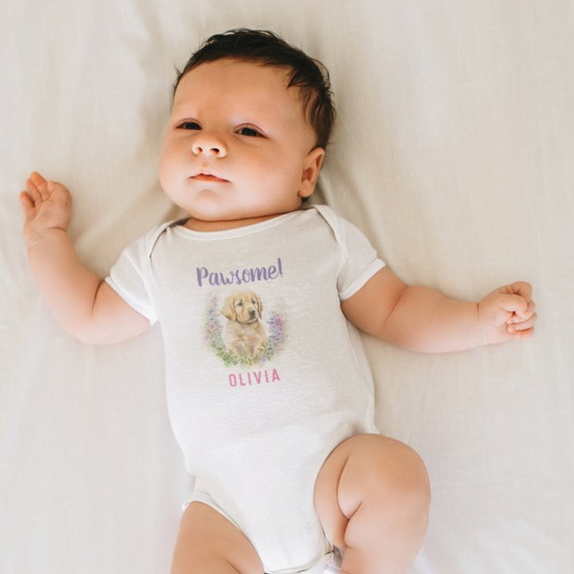 Personlig Modern Golden Retriever Puppy T Shirt (Skapare uppladdad)