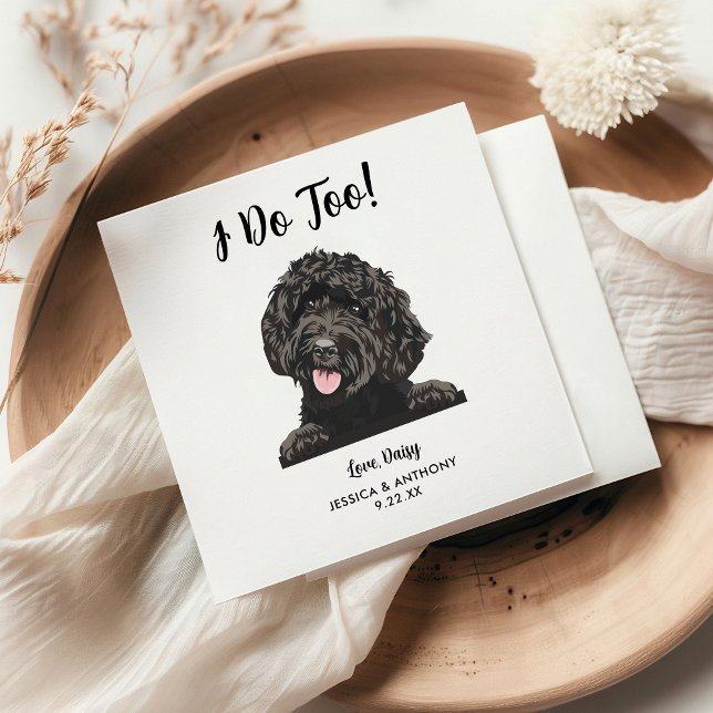 Personlig Modern Goldendoodle Hund Bröllop Pappersservett (Skapare uppladdad)