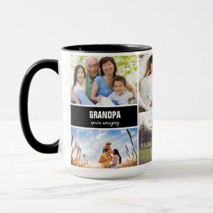 Personlig modern Grandpa Photo Collage-text Mugg