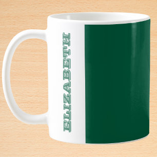 Personlig Modern Grönt Block Namn Kaffemugg