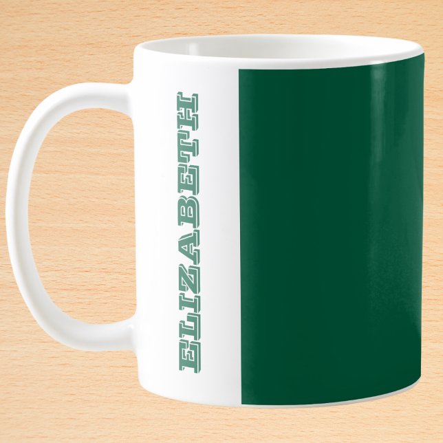 Personlig Modern Grönt Block Namn Kaffemugg (Skapare uppladdad)