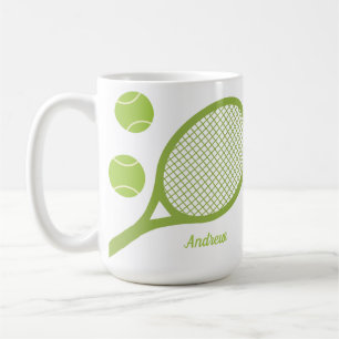 Personlig Modern Grönt Tennis Boll Racket Kaffemugg