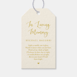Personlig Modern Gult Guld, begravningstjänst Presentetikett