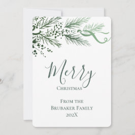 Personlig Modern Hand plockade Gräs jul Julkort