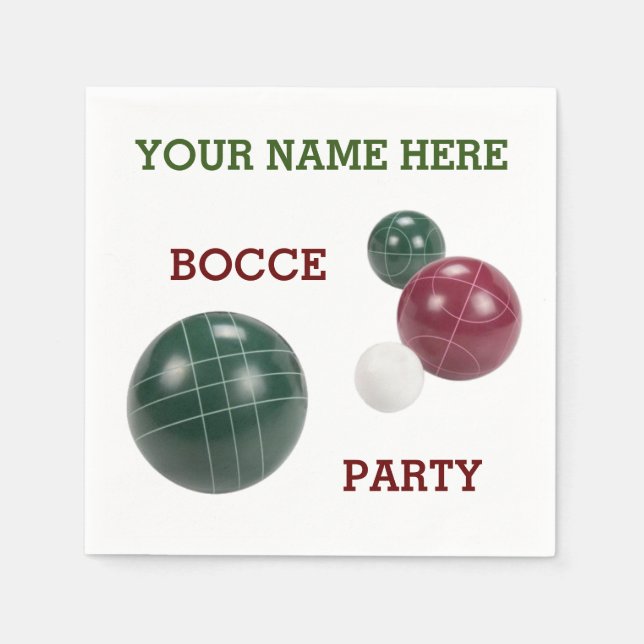Personlig modern hartsbocce bollar design napki pappersservett (Framsidan)