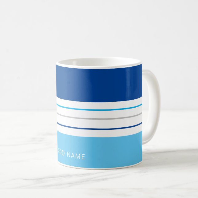 Personlig Modern Himlar Blue Rand Kaffemugg (Framsida höger)
