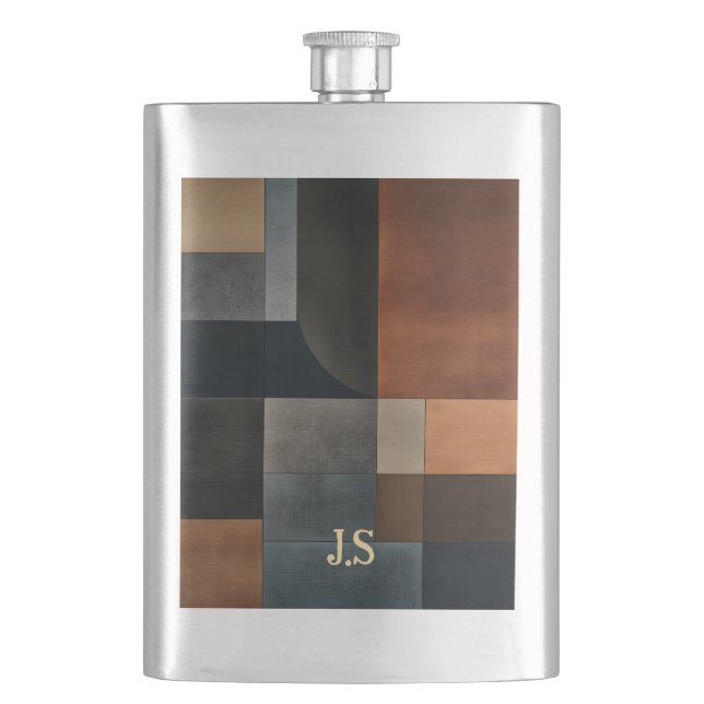 Personlig modern jordnära geometrisk hip flask fickplunta (Framsidan)