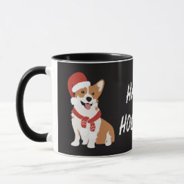 Personlig modern jul hund Vattenfärg Mugg