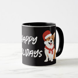 Personlig modern jul hund Vattenfärg Mugg