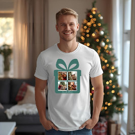 Personlig modern julfotogåva i presentbox  t shirt