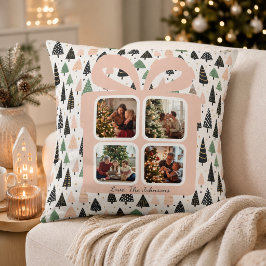 Personlig modern julklappslåda foto kudde