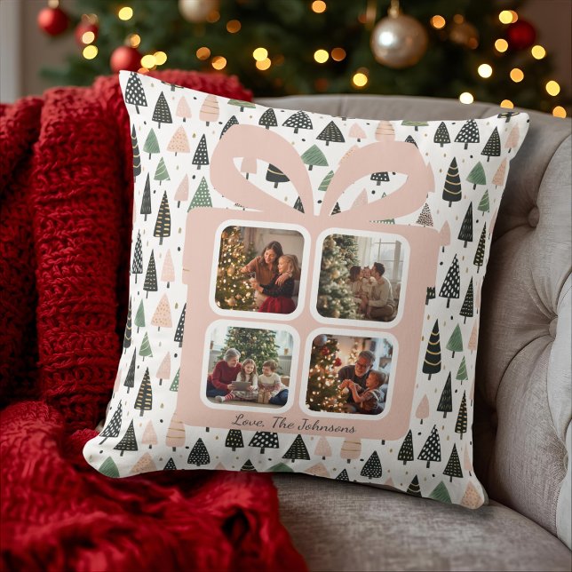Personlig modern julklappslåda foto kudde (Skapare uppladdad)
