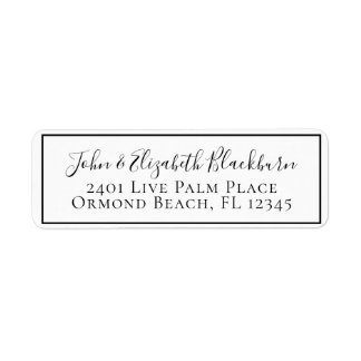 Personlig modern kalligrafi returadress etikett