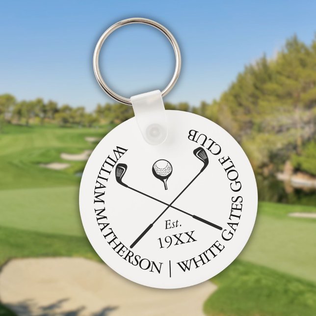 Personlig Modern Klassisk Golfklubbnamn Nyckelring (Personalized Modern Classic Golf Club Name Keychain
)