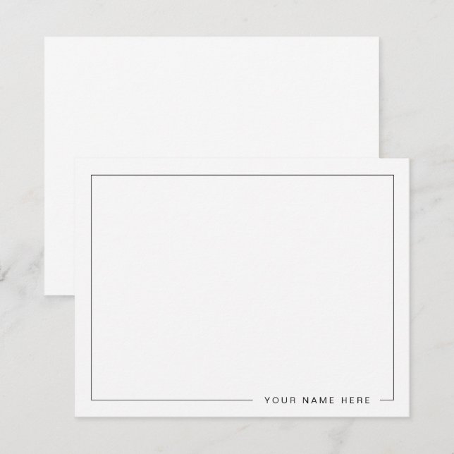 Personlig Modern Light Grått Flat Note Card Anteckningskort (Fram/baksida)